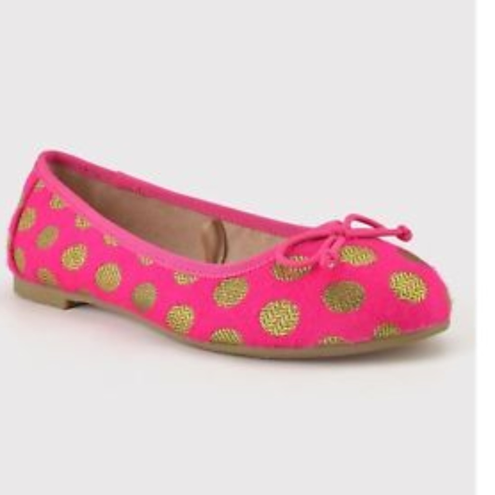 New Cat & Jack Girls Brandee Pink Polka Dots Shoes